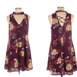 Francesca’s Blue Rain Floral Dress Medium